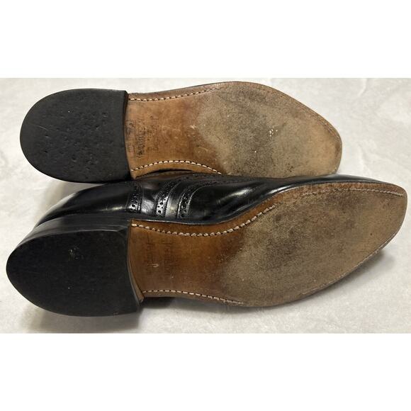 Johnston & Murphy Mens Shoes Size 8.5 D/B Black Vintage Wing Tip Oxford 24-93210 - Picture 6 of 8